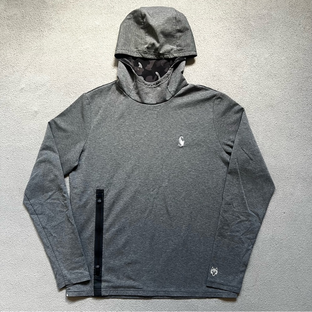 Greyson Hoodie Mens Medium Gray Logo Stretch Sports Golf Camo Performance Cokato